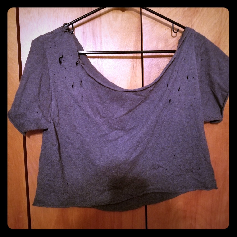 Distressed Cropped Tee